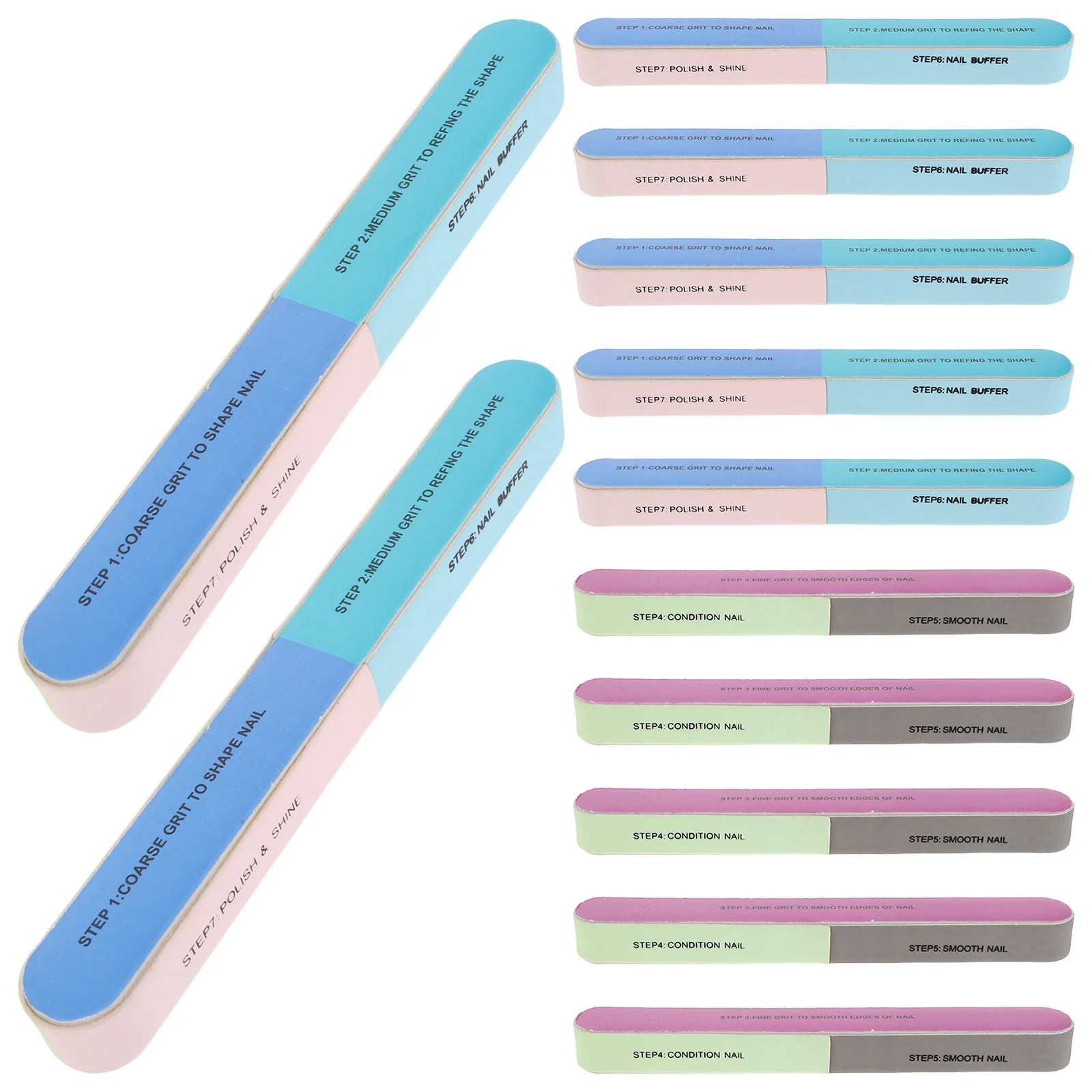 20Pcs Nail Care Kit 7 Way Nail Buffer Blocks Set for Shaping Smoothing and Shining Natural Acrylic Nails Portable Manicure