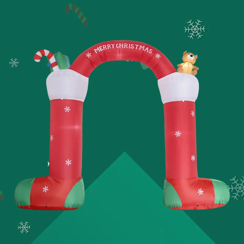 10-polige Weihnachts-Schlauchboote, Torbogen-Außendekorationen, Frohe Weihnachten, Bogen, aufblasbare Hofdekorationen, Weihnachtsdekoration