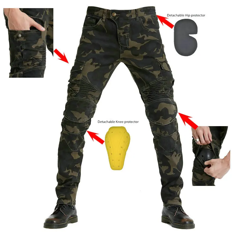 New motorcycle pants four-season casual pants slim-fitting black overalls locomotive riding jeans for men motorcycle street gear