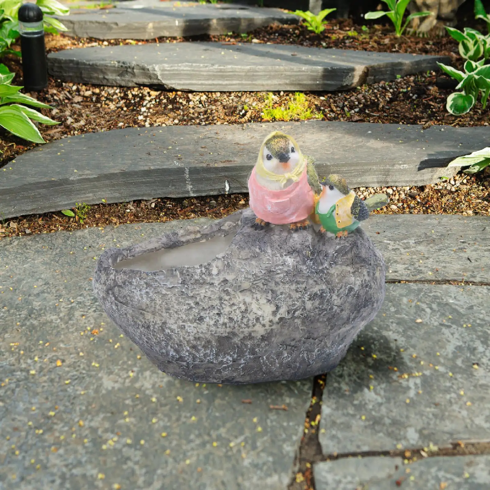 

Flower Pot Garden Statue Decor Sculpture Resin Accessories Flowerpot Figurines for Yard Lawn Outdoor Fence Patio
