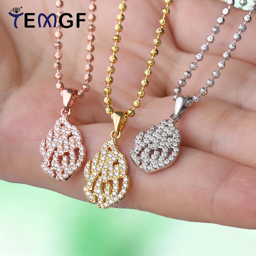 

Ожерелье с подвеской TEMGF из стерлингового серебра 925 пробы, цепочка с покрытием 18 карат для женщин, классическое свадебное ожерелье с подвеской 0,41CTTW