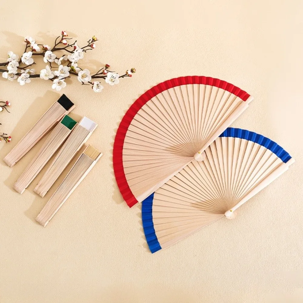 Classic Plain Design Spanish Folding Fan 23cm Traditional Decorative Fan Portable Multipurpose Hand Cranked Fan Cultural Events