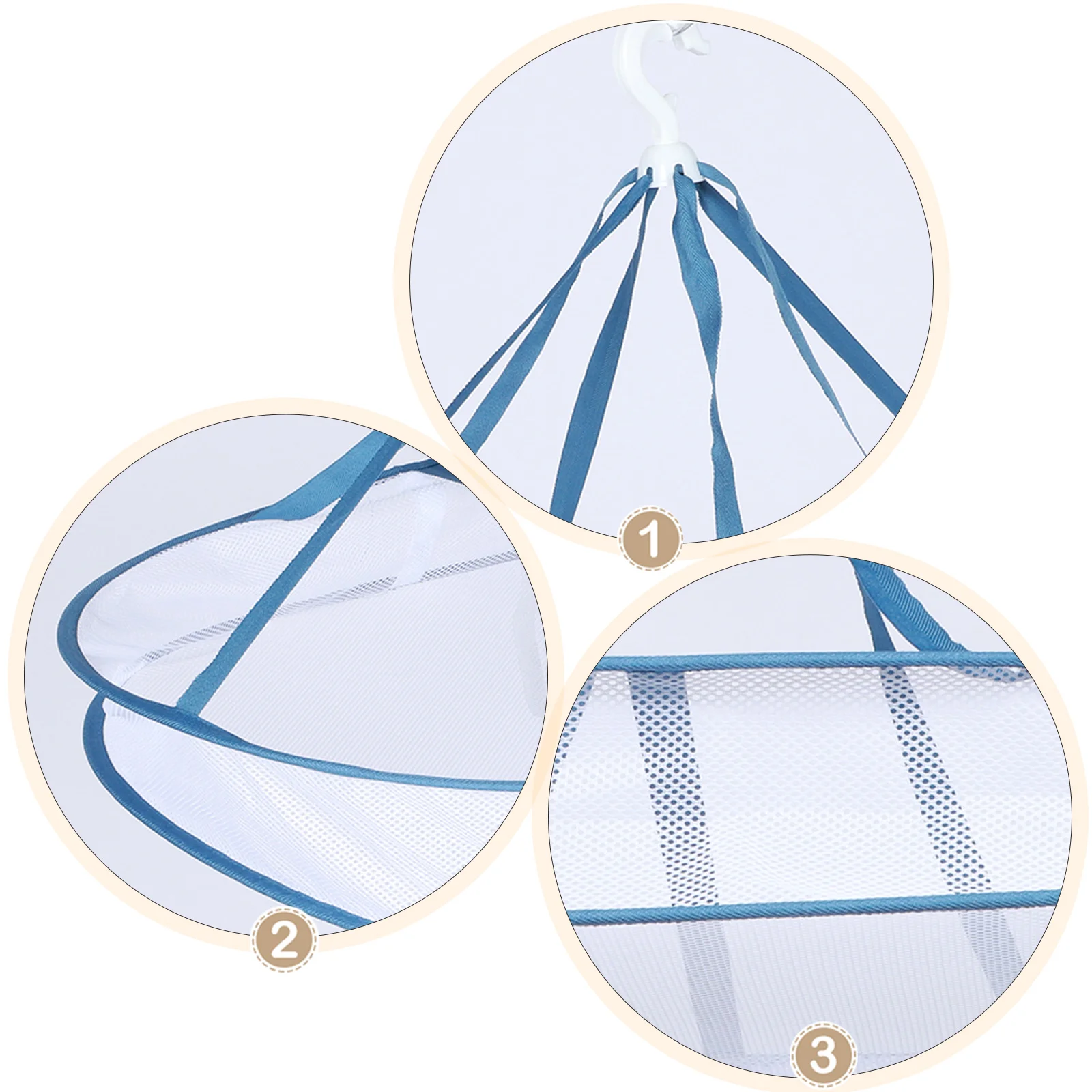 

Foldable Drying Basket Laundry Clothes Net Bag Container Hanger Home Use Gauze Tool Storage Dry Practical Lightweight Single
