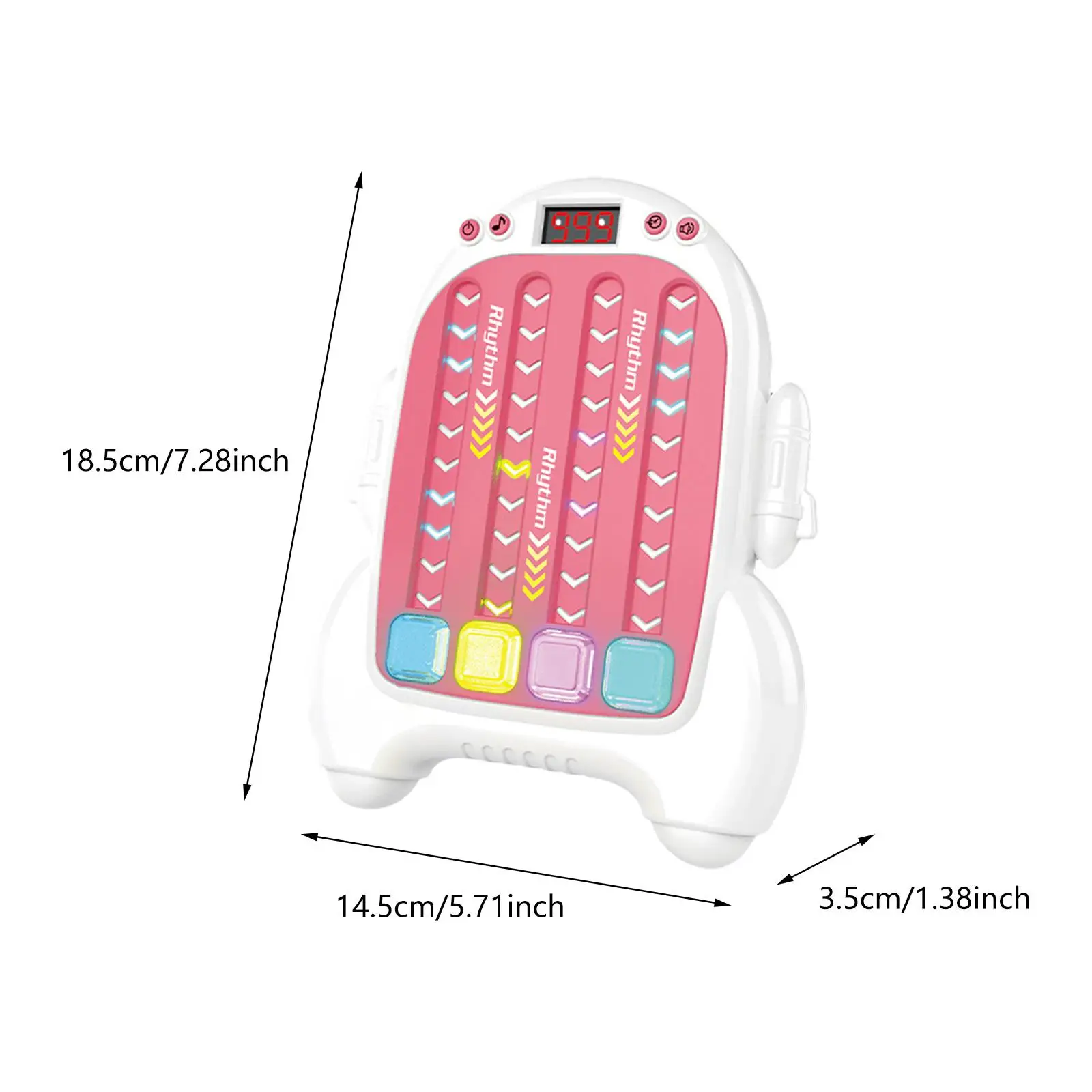Rhythm Handheld Game Console Adjustable Modes Portable Gaming Device for Birthday Gifts Reactivity Training 3 4 5 6 7 Year Old
