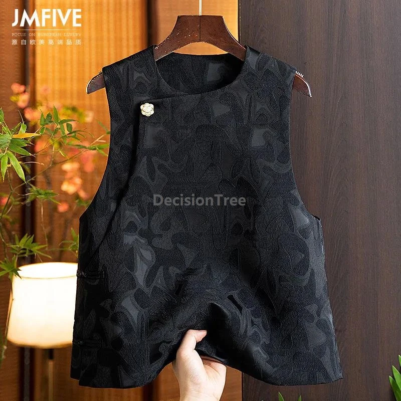 

2025 новый улучшенный жилет Ципао в китайском стиле, ретро, универсальный жилет в этническом стиле, литературный художественный жилет, элегантная модная женская майка