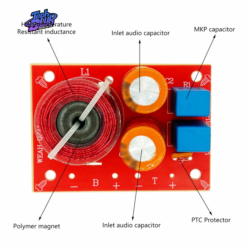 80W Hi-Fi Audio Speaker Crossover Treble Midrange Bass Independent Crossover Home Speakers Filter Frequency Divider PCB Board