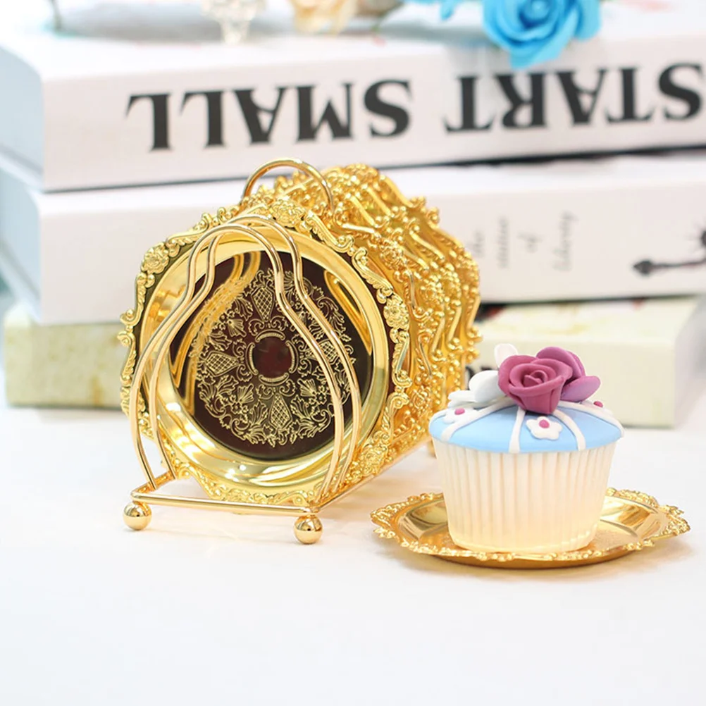 

6Pcs Mini Cake Plates Elegant Dessert Tableware Fruit Dish Snack Tray Wedding Birthday Party Home Decorative Cake Plates