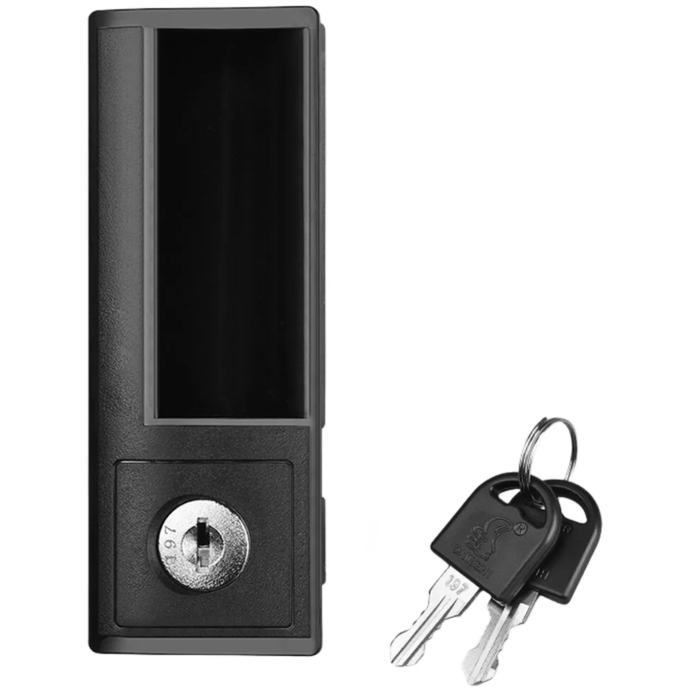 Plastic-Metal Cabinet Handle with Turn-Lock and Zinc Alloy Lock Core for Office Furniture Storage Units and Industrial Lockers