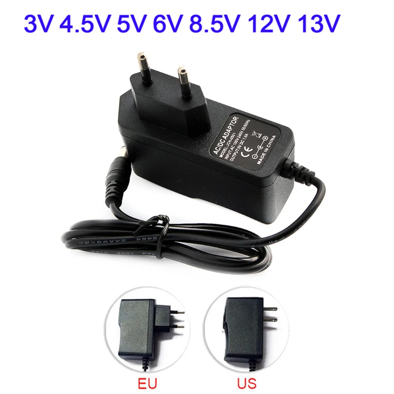 DC 5V 12V 24V Power Adapter Supply 5V 6V 8V 9V 12V 15V 1A Power AC 110V - 220V Universal Wall Socket With 8 Connect 5.5X2.5mm