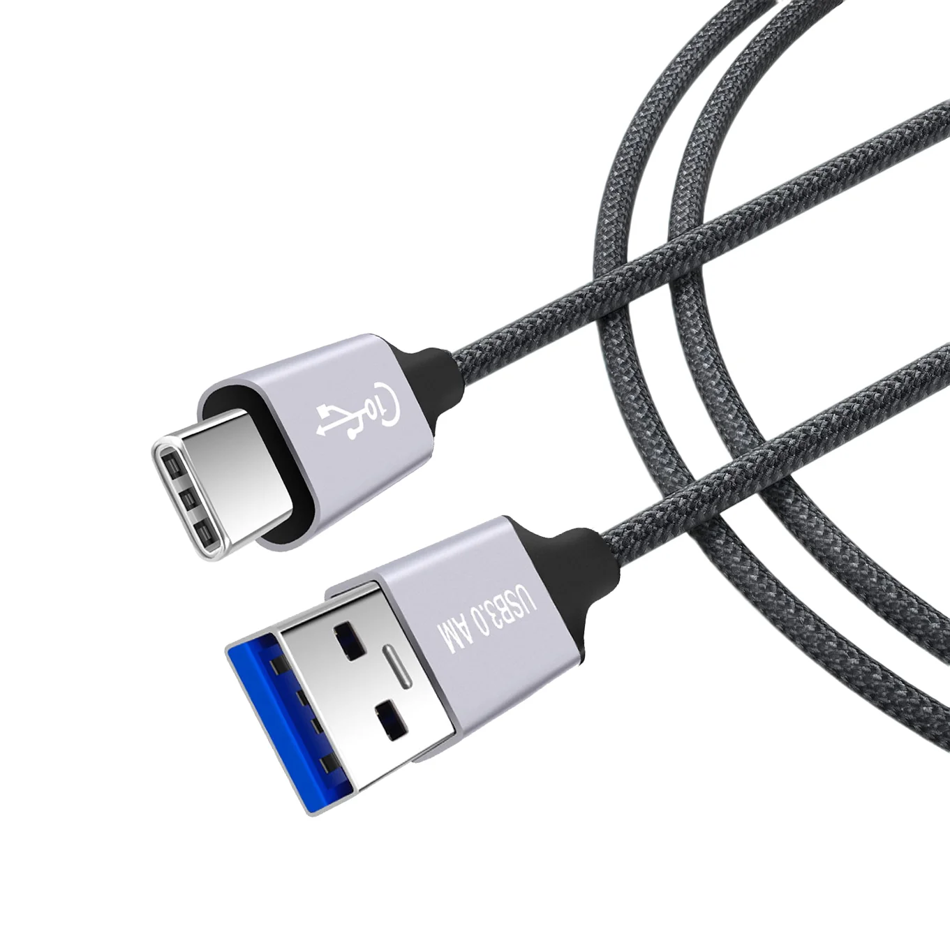 

1m USB A to Type-C 3A Charging Braided Cable USB 3.1 USB 3.2 Gen2 10Gbps Data Transfer Cord for Samsung Galaxy Phone Tablet SSD