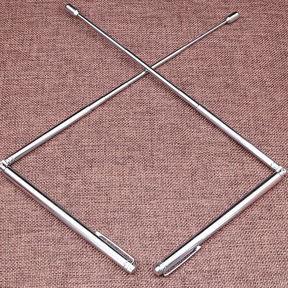 

2pcs Stainless Steel Dowsing Rod Foldable Divining Tool For Water Hunting Treasure Finding Retractable Lightweight Energy