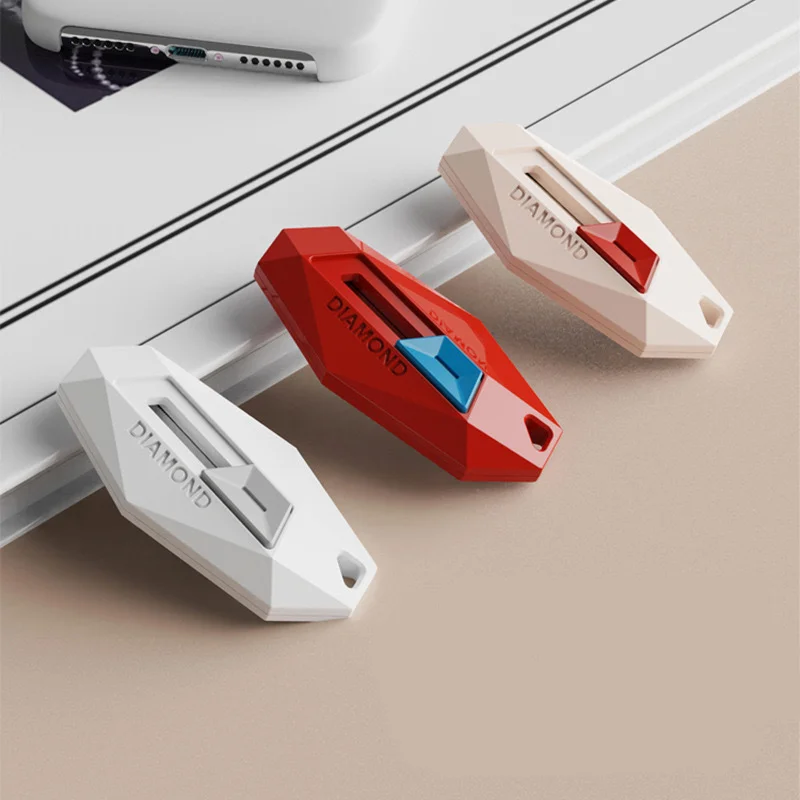 Магнитный мини-открывалка для коробок с антипригарным покрытием — универсальный нож с безопасным круглым наконечником, ромбовидный дизайн, идеально подходит для Parcels и открытия упаковки