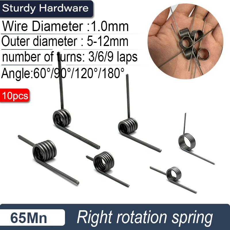 1.0mm Wire Diameter 65Mn Steel Torsion Spring V-Shaped Contact Clamp for Precision Reset or Clamping Applications