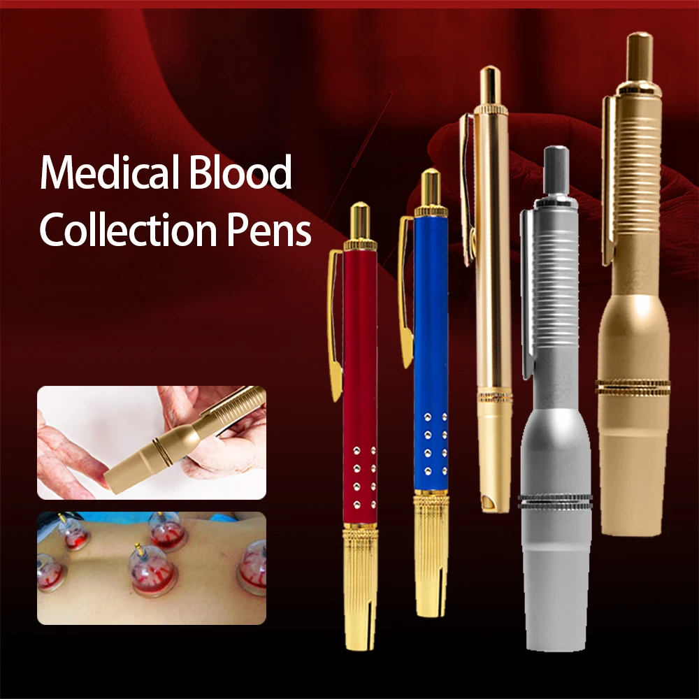 Disposable Medical Bloodletting Pen Metal Stainless Steel Lancing Lancet Point Pen Acupuncture Lancet Needle Sterile Health Care