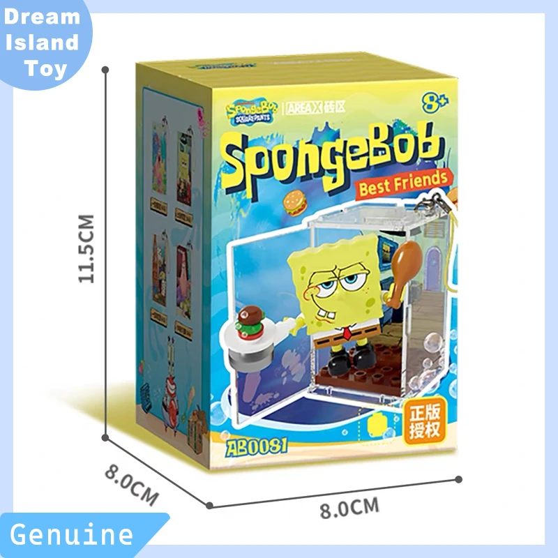 

Areax Brick Area Building Blocks Spongebob Squarepants One Day Biqibao Portable Pendant Toy Gift Display Decorative Cartoon