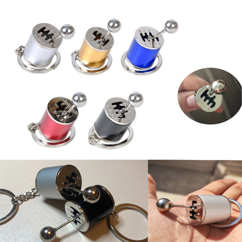 

Creative Car 6 Speed Gearbox Gear Head Keychain Manual Transmission Lever Metal Key Ring Car Refitting Metal Pendant Keychain