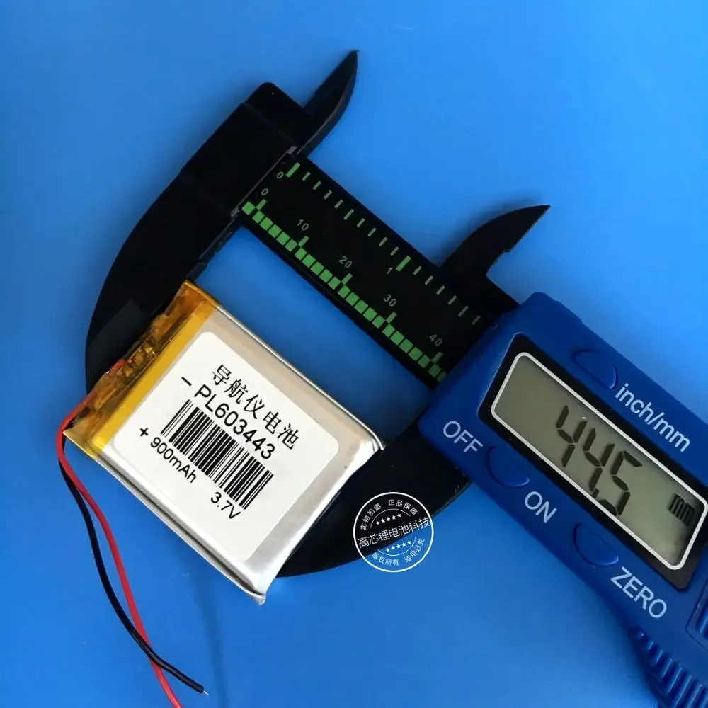 بطارية ليثيوم بوليمر 3.7 فولت، 603443   900MAH MP3، MP4 GPS الملاح، مكبرات الصوت الإلكترونية للكلاب خلية ليثيوم أيون قابلة لإعادة الشحن