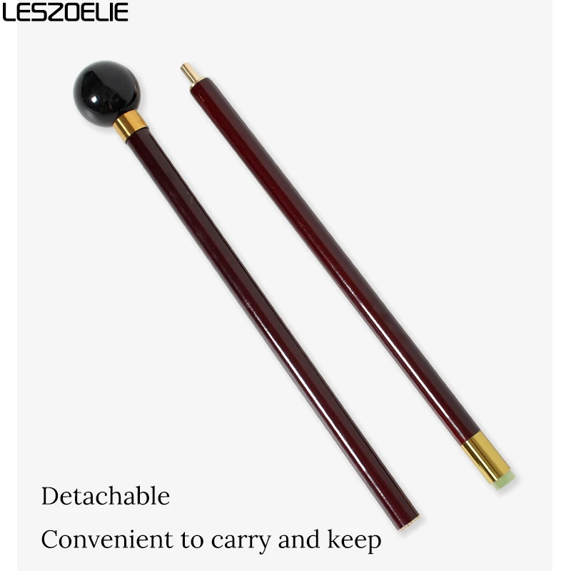 Black 8th Billiards Handle 2-Piece Walking Stick Wine Red Beech Wood Elegant Fashionable Decorative Canes for Men And Women