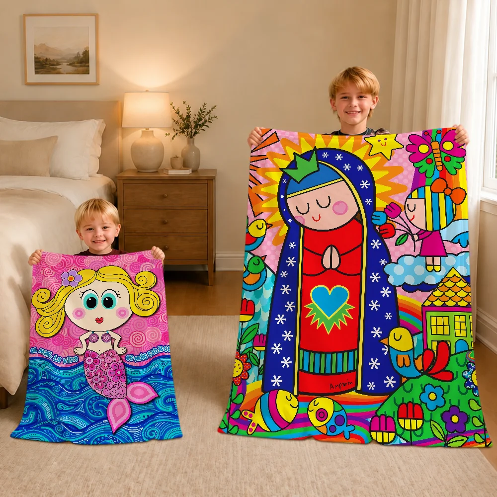 Cute Cartoon D-Distroller Casimeritos Warm Soft Plush Blanket Sofa Living Room Nap Home Bedroom Travel Gift Flannel Pet Hogar