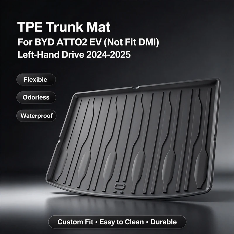 For BYD ATTO2 EV (Not Fit DMI) Left-Hand Drive 2024-2025 Eco-Friendly TPE Trunk Mat Non-Slip Dustproof Car Cargo Liner