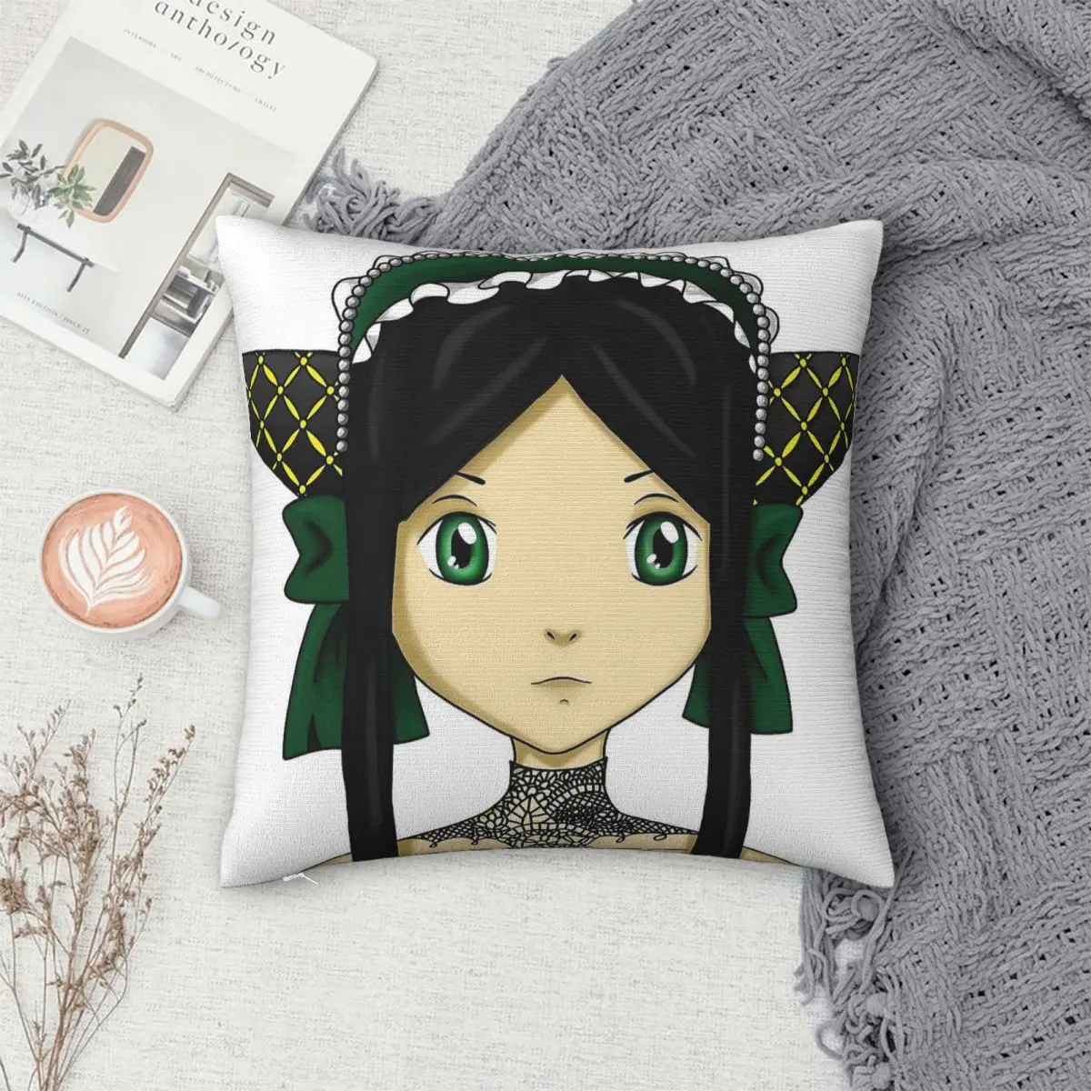 Black Butler Sieglinde Sullivan Square Pillowcase Polyester Linen Velvet Creative Zip Decor Throw Pillow Case Room Cushion 45x45 - view 4