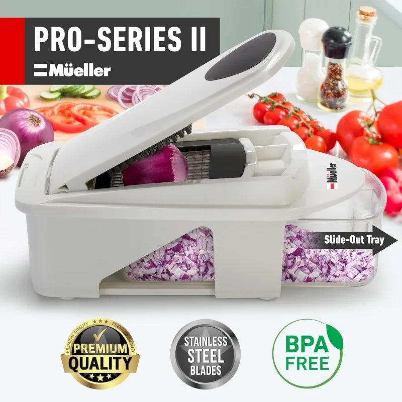 Pro-Series All-in-One, 12 Blade Mandoline Slicer for Kitchen, Food Chopper, Vegetable Slicer and Spiralizer