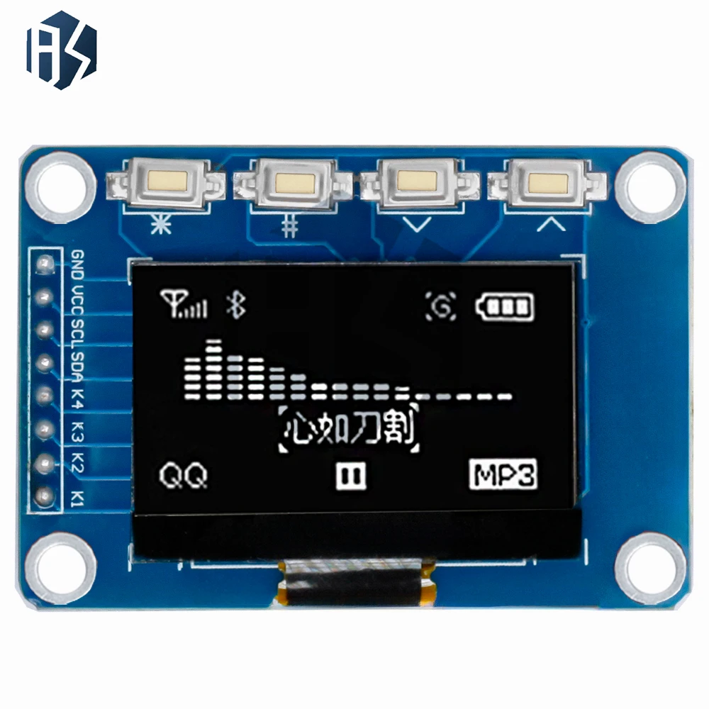 وحدة عرض I2C OLED مقاس 0.96 بوصة (128 × 64، أبيض): SSD1315-محرك مع لوحة مفاتيح 4×4 – لـ Arduino #5