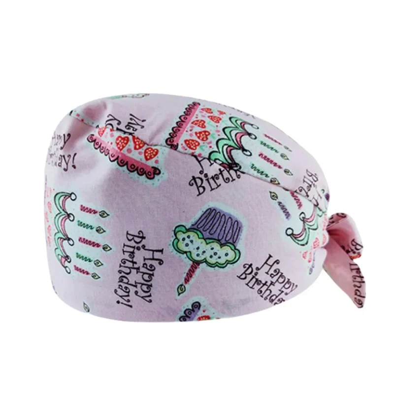 Medical Caps Multicolor Adjustable Pet Clinic Pharmacist Nursing Scrub Cap Unisex Cartoon Printing Scrub Hat Medical Supplies