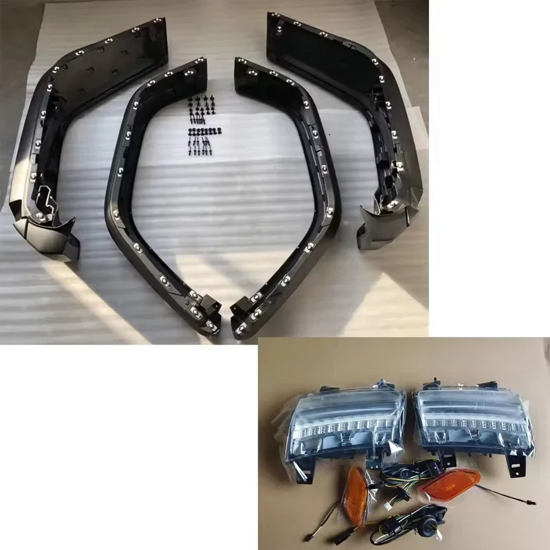 High Quality 4Pcs High Fender Flares Big Wheel Brow With Inner Lining LED Light For Jeep Wrangler JL 2018+ L1018 NTRIX