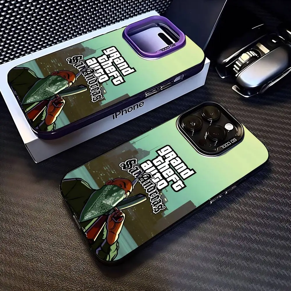 EPC الساخن لاعب واحد لعبة Rstars GTA موضة جراب هاتف IMD اللون الفضي شل آيفون 16 15 14 13 12 11 برو ماكس زائد