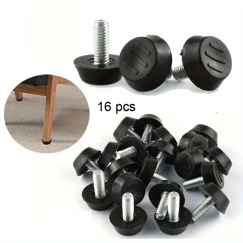 16pcs DIY Small Rubber Bumpers for Furniture Soft Rubber Feet for Cutting Board with Stainless Screws Cutting Board Feet