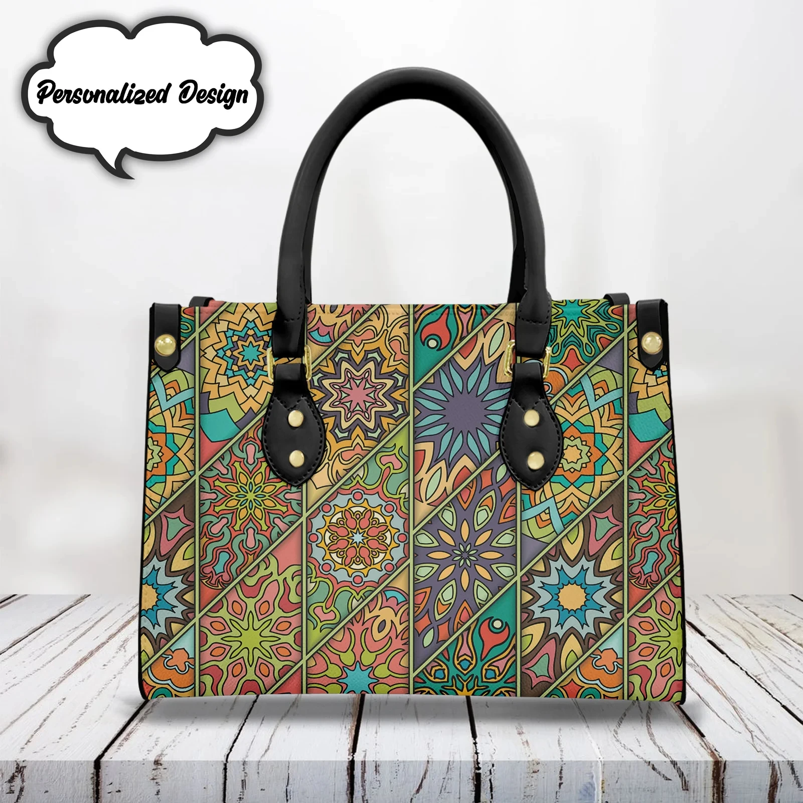 Mandala Pattern Bohemian Style Handbags for Laides Casual Cross Tote Bags Luxury Designer Handbags Exquisite Sac A Main Femme