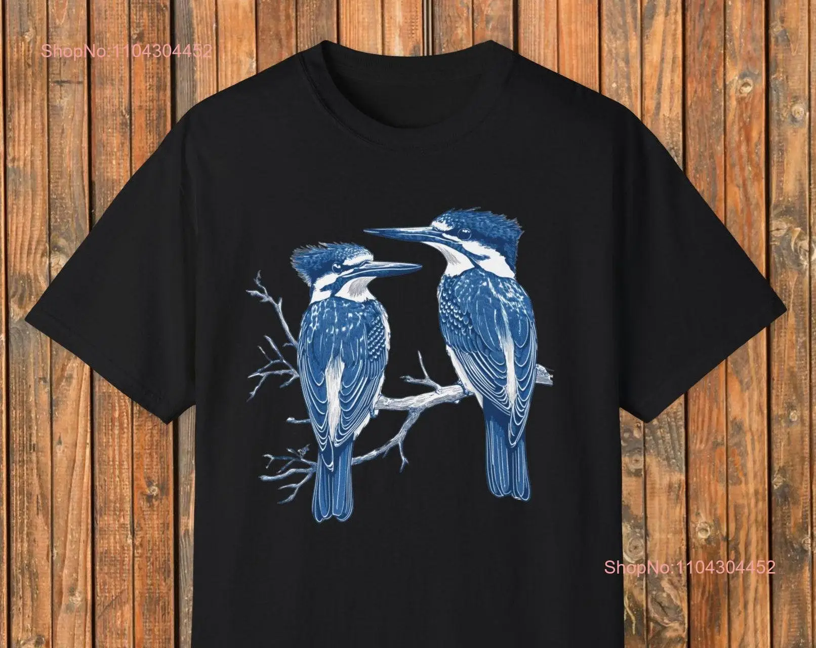 Belted Kingfisher Comfort Colors T shirt Bird Watcher Nature Lover Birding Wildlife Birder long or short sleeves