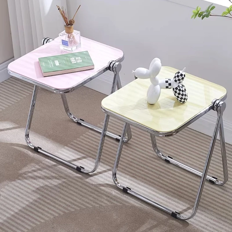 

modern Fashionable Folding Side Table - Transparent Coffee Table for Living Room Sofa Corner & Balcony Acrylic Coffe Table