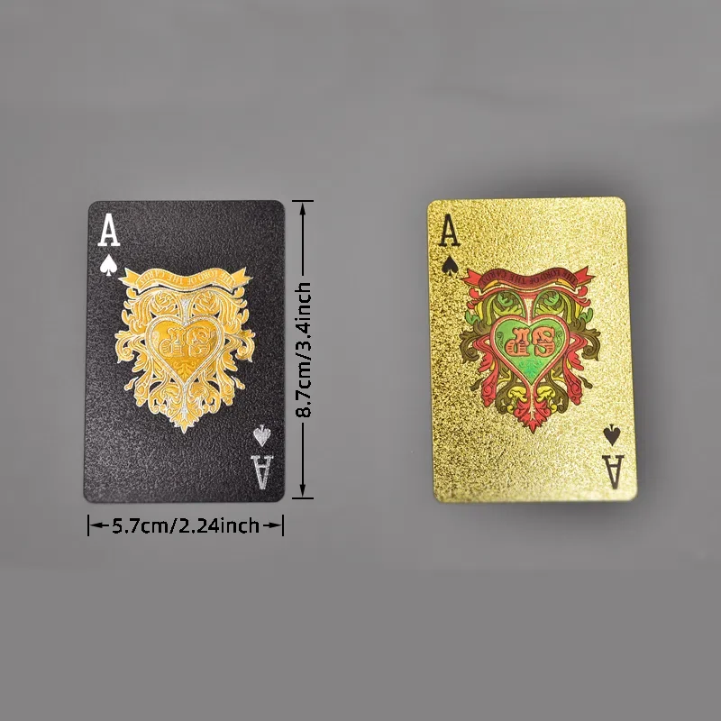 أوراق اللعب باللونين الذهبي والأسود، أوراق اللعب المقاومة للماء مع الصناديق، أوراق اللعب المرنة عالية الجودة بملمس #2