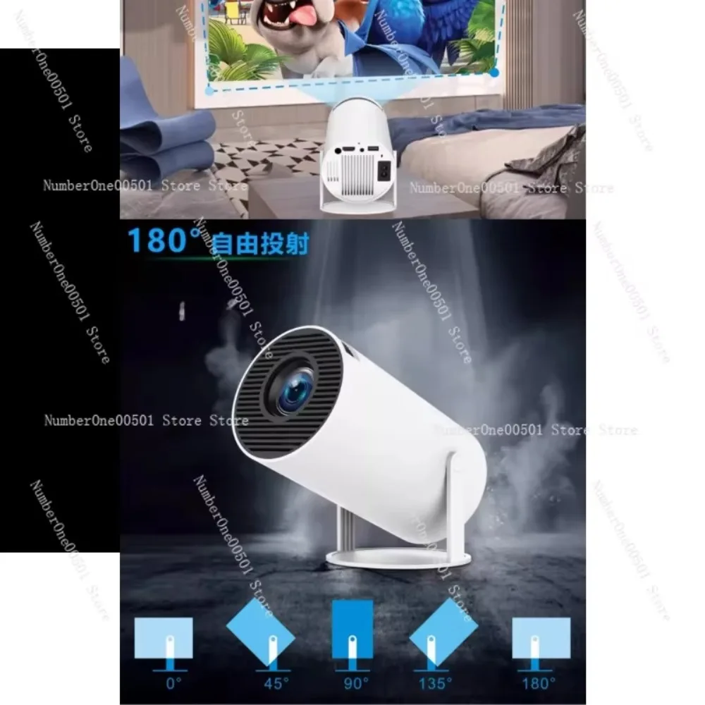 HY300Pro Mini Projector1080P HD Portable Ceiling Projector for Bedroom  Home Theater Short Throw Phone Laptop Screen Mirroring