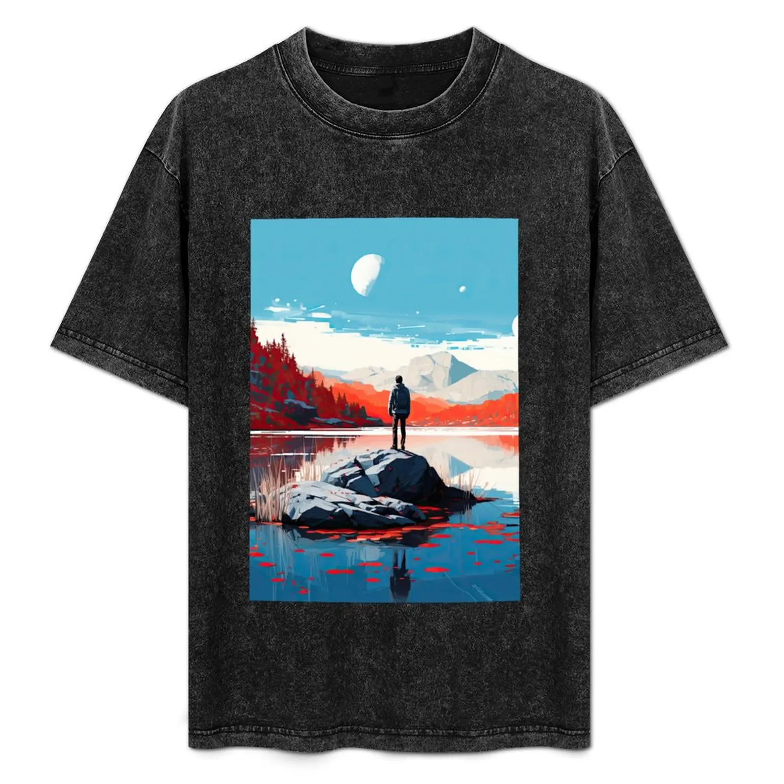 Tranquil Solitude : T-shirt The Lake Wanderer, t-shirt léger pour la randonnée