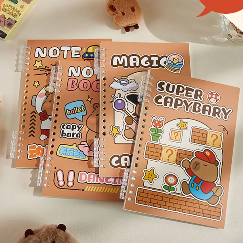 

Cartoon A5/B5 Loose Leaf Notebook Horizontal Line Capybara Hand Account Book Ring Binder Notepad Students