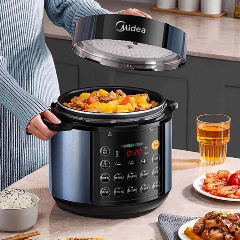طنجرة ضغط كهربائية، وعاء طبخ أرز متعدد الوظائف سعة 5 لتر، وعاء طبخ أرز ذكي أوتوماتيكي بالكامل