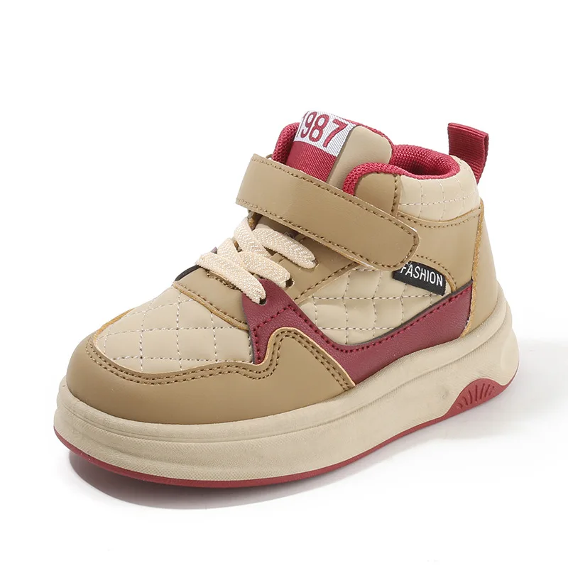 Sports Shoes Spring and Autumn Casual Board Shoes High Top Light Bread Shoes Soft Sole Boys and Girls Child Kids Daily Comfort