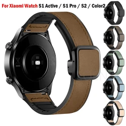 22mm Leather + Silicone Strap For Xiaomi Watch S1/s1 Active Watch Band Bracelet For Xiaomi Mi Watch Color 2 S3 S2 42 46mm S1 Pro