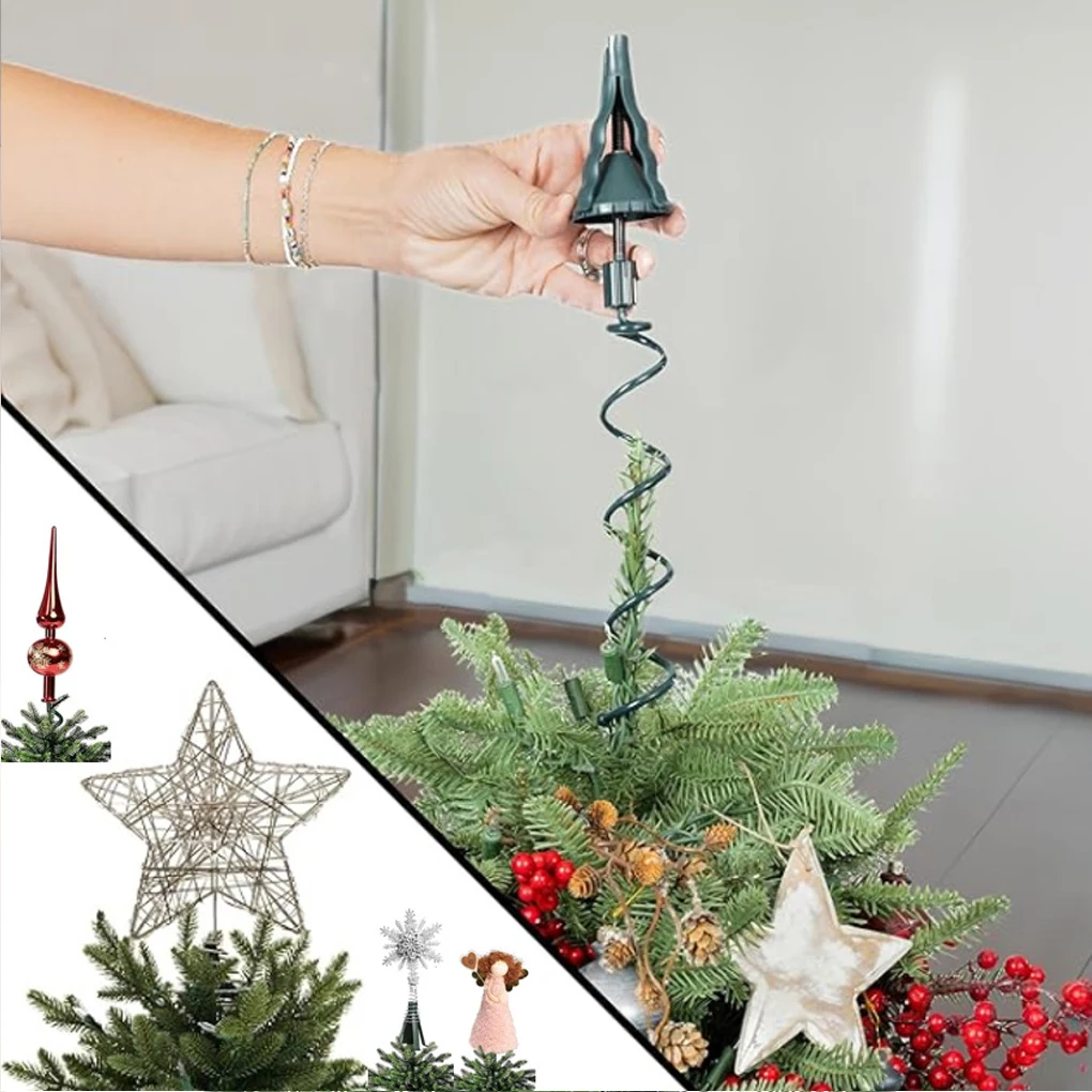 

Christmas Tree Topper Holder Adjustable Tree-Topper Holder Twist-on Stabilizer Christmas Tree Top Decor Support Attachment