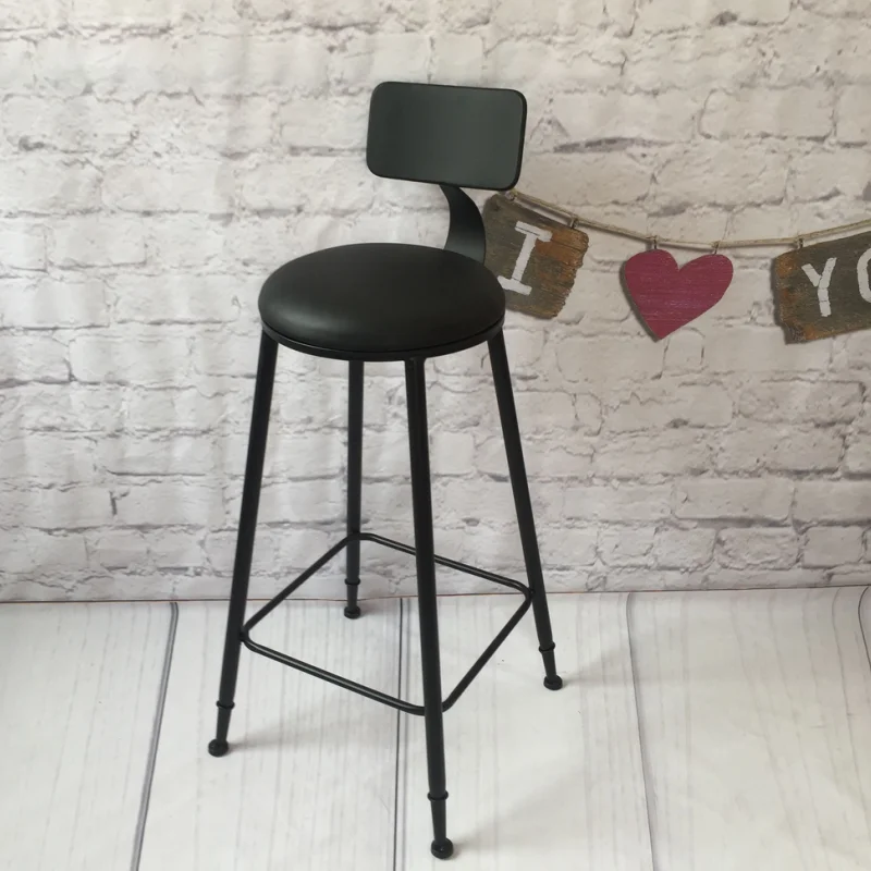 

Metal Modern Bar Chair Design Minimalist Island Counter Manicure Chair Black Nordic Taburete Alto Cadeira Furniture HD50BY