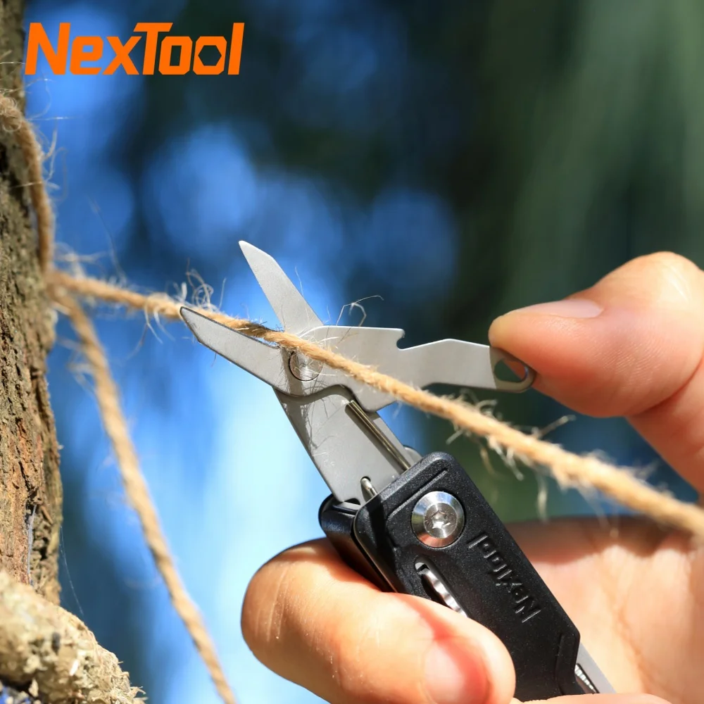 Nextool 10 in 1 Keychain Multitools Folding Knife EDC With Can Opener Phone Holder Scissors For Outdoor Survival Tool