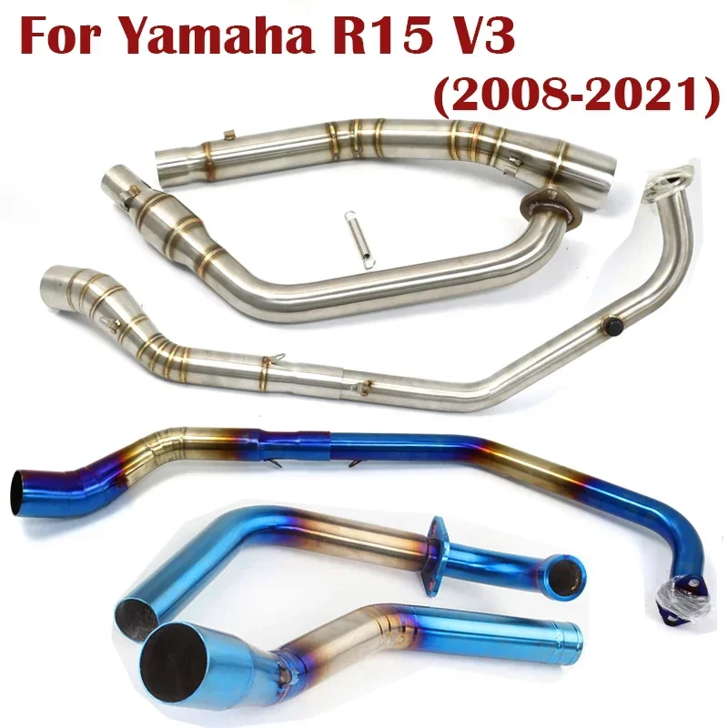 Motorcycle Exhaust Full System Modified Middle Link Connecting Pipe Slip On For Yamaha YZF R15 V3 MT-15 MT 125 2008-2017 18-21