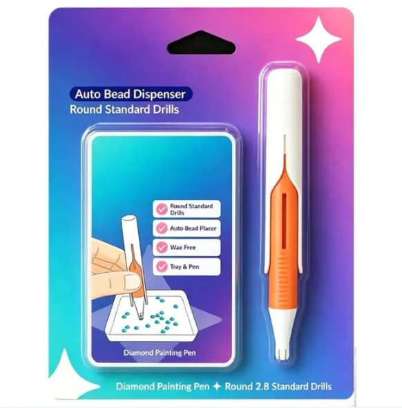 Automatischer Diamantmalstift, wachsfreies automatisches Bohrer-Pickwerkzeug mit Komfortgriff für 2,8 mm/0,11 Zoll runde Diamanten, DIY-Kunsthandwerk