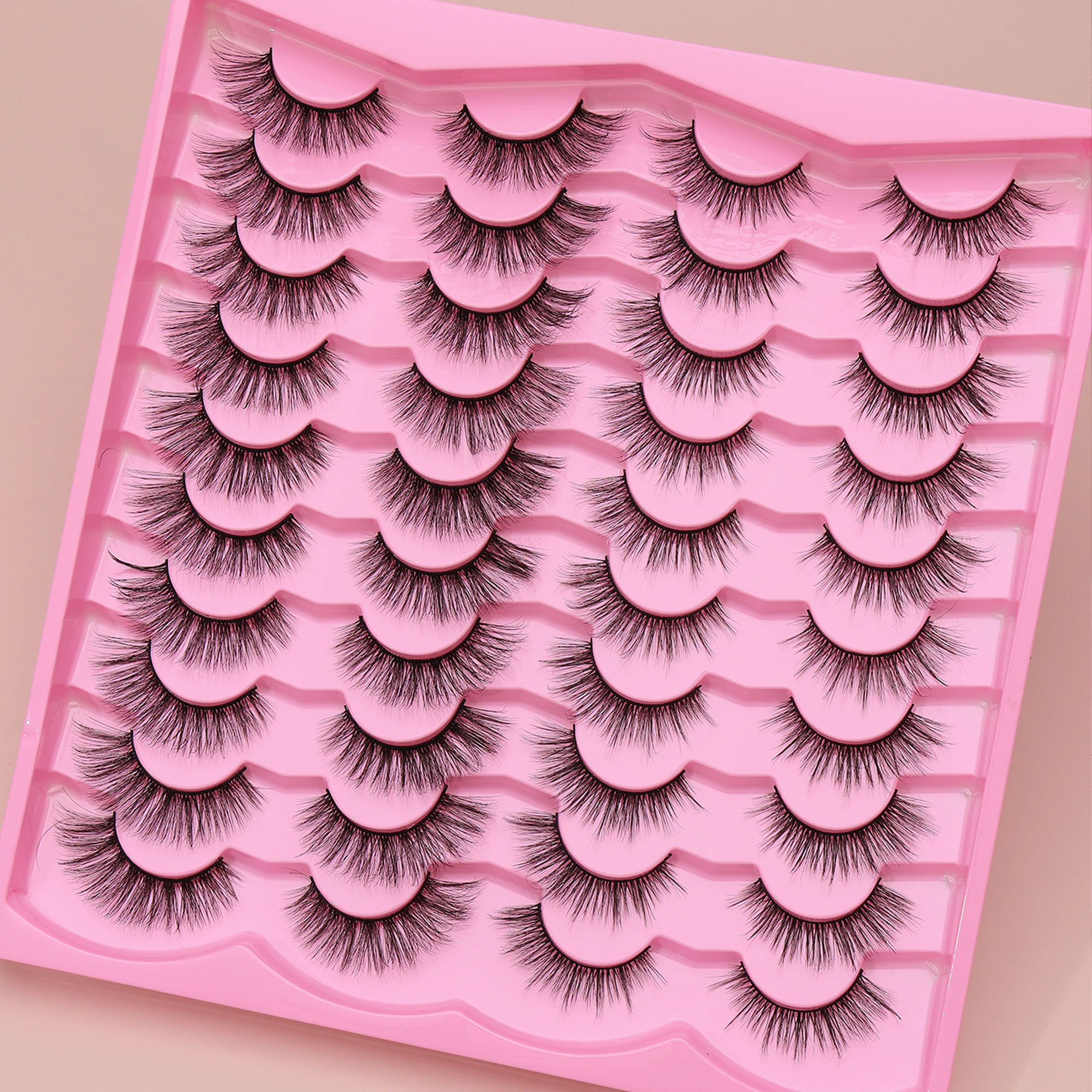 20 زوجًا من الرموش الصناعية الطبيعية رموش طويلة ناعمة وناعمة لاجتماعات العمل اليومية رموش صناعية طبيعية