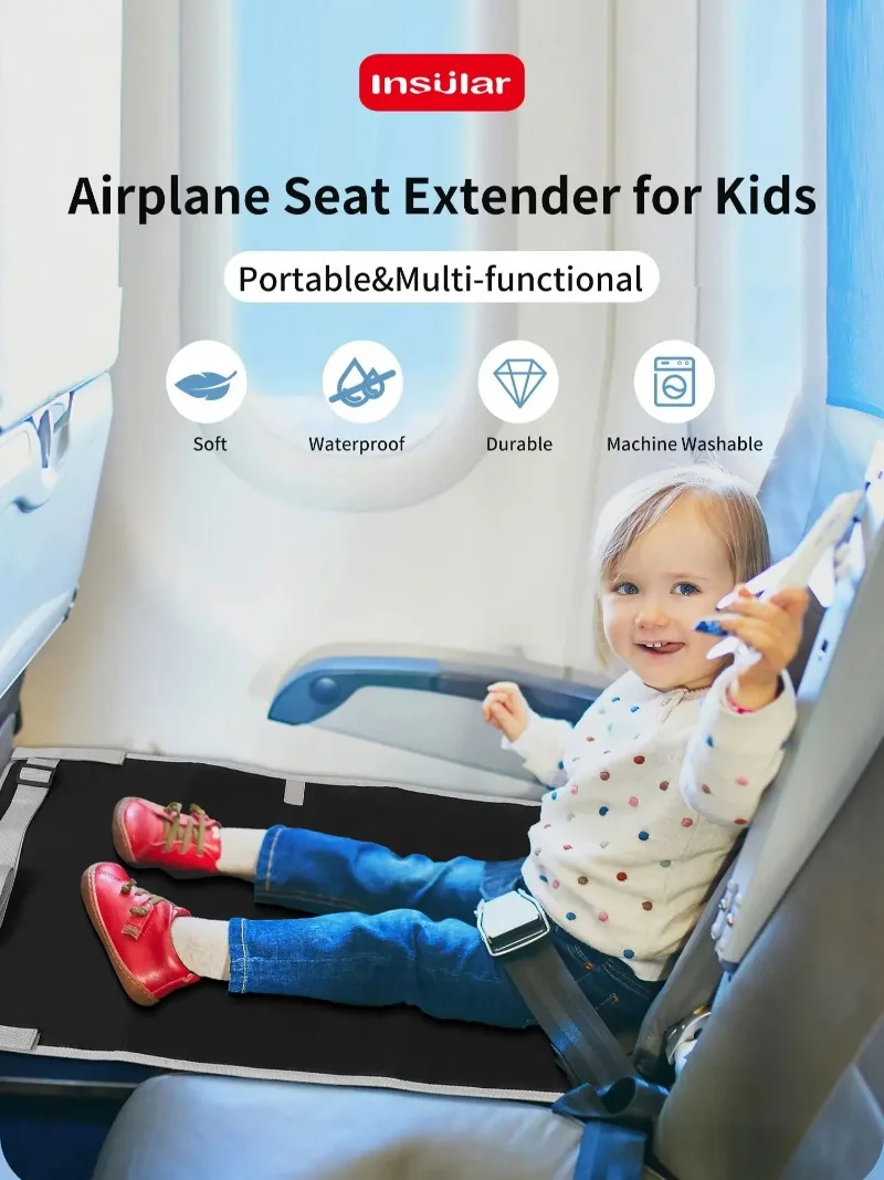 INSULAR – coussin d'extension d'avion pour enfants, Support de siège Portable pour enfants, hamac de Train, lit de voyage multifonctionnel