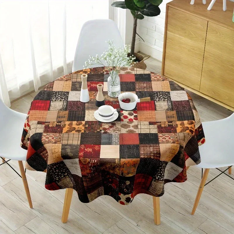 2D flat tablecloth 1 piece - Retro Bohemian patchwork tableclothzyc