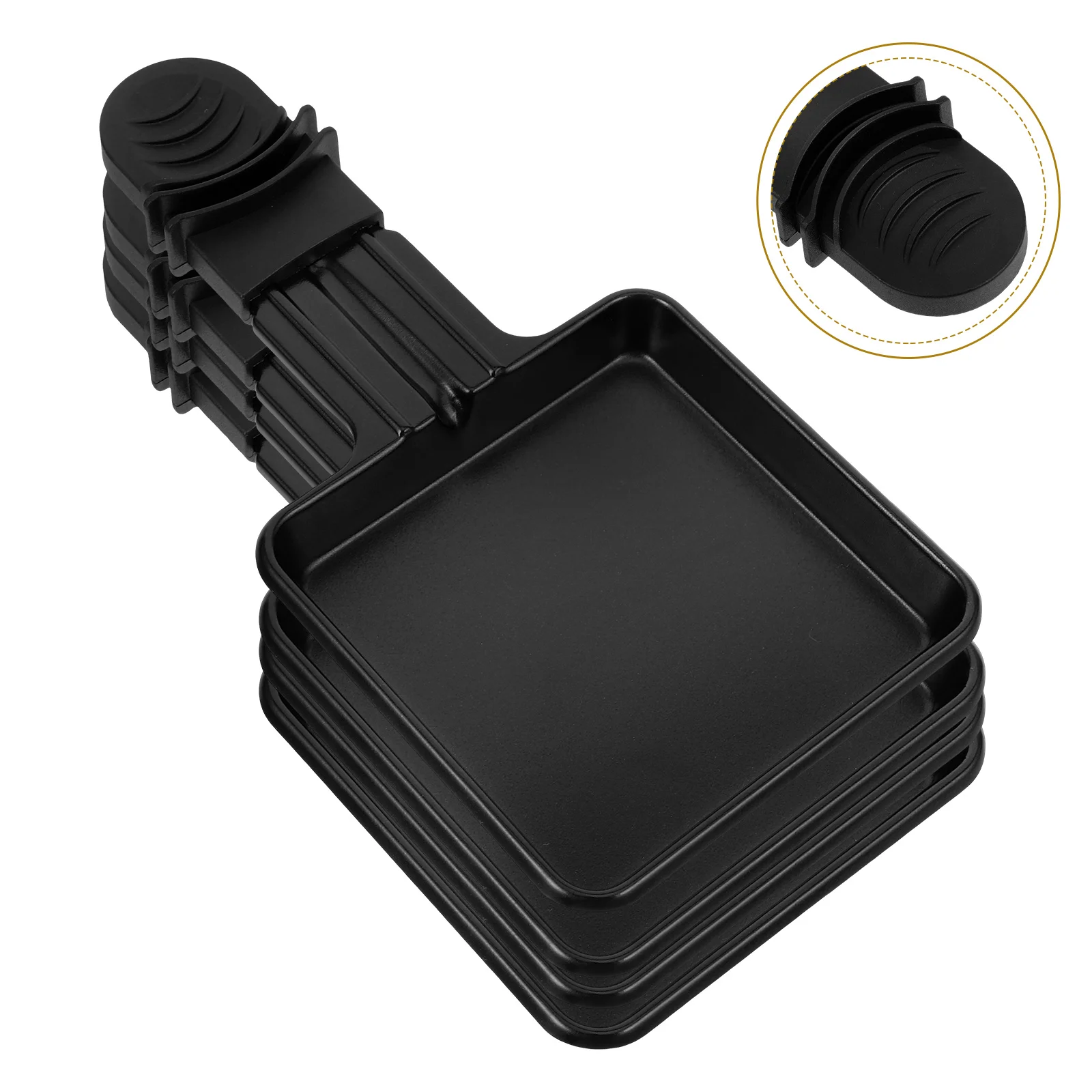 

Cheese Grill Pan 4pcs 9cm Square Nonstick Frying Plate Mini BBQ Raclette Pan for Melting Cheese Cooking and Serving